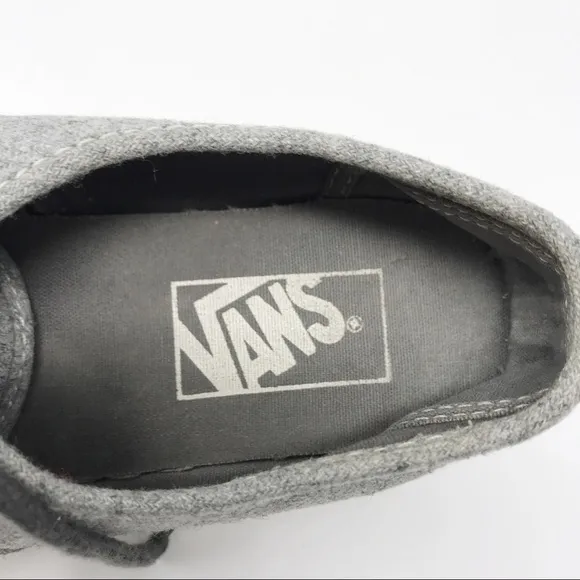 Vans Grey Flannel Rubber Toe Lace Up Sneakers Sz 8