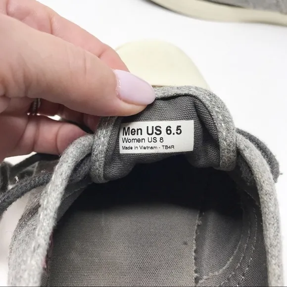 Vans Grey Flannel Rubber Toe Lace Up Sneakers Sz 8