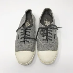 Vans Grey Flannel Rubber Toe Lace Up Sneakers Sz 8