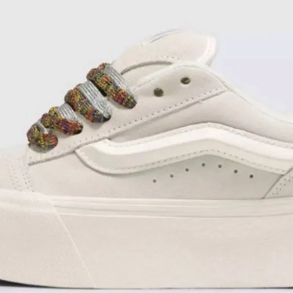 Vans Knu Stack Laces Multi White Sneakers Low-Top Platform Shoes 2023 W9.5 New