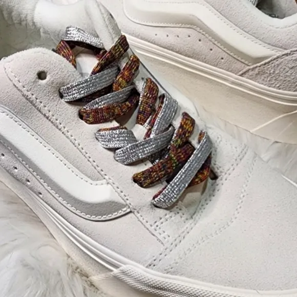 Vans Knu Stack Laces Multi White Sneakers Low-Top Platform Shoes 2023 W9.5 New