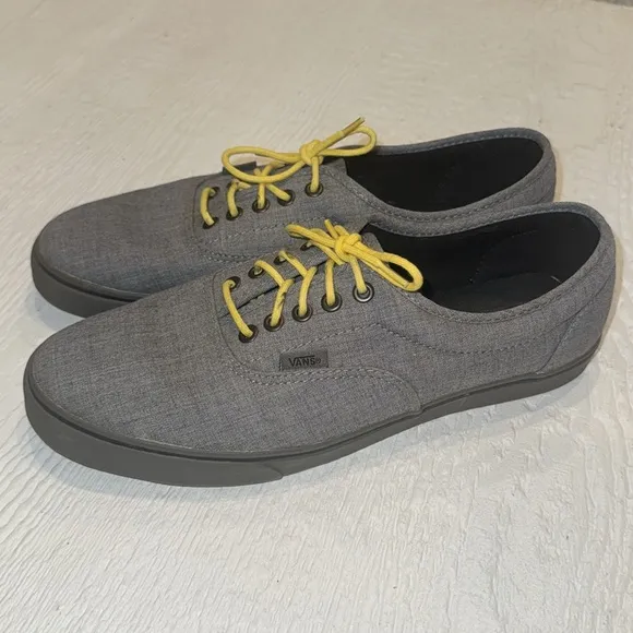 Vans Men's Gray Sneakers with Yellow Laces Size 11