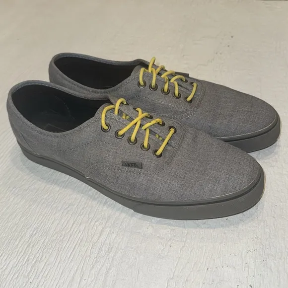 Vans Men's Gray Sneakers with Yellow Laces Size 11