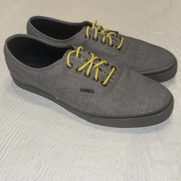 Vans Men's Gray Sneakers with Yellow Laces Size 11