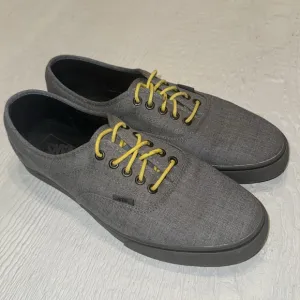 Vans Men's Gray Sneakers with Yellow Laces Size 11