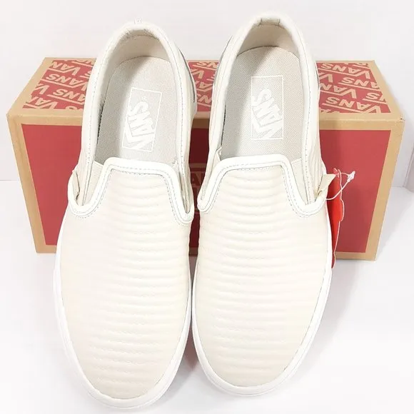 🆕Vans Moto Leather Classic Slip-On Shoes Birch