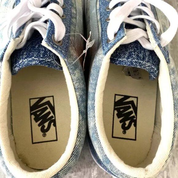 Vans Old Skool Denim Acid Wash Skater Low Top Shoes Sneakers Unisex M 8.5/W 10