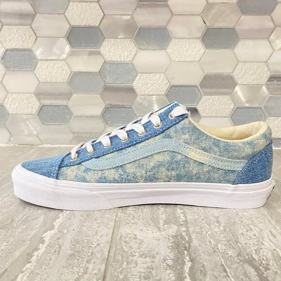 Vans Old Skool Denim Acid Wash Skater Low Top Shoes Sneakers Unisex M 8.5/W 10