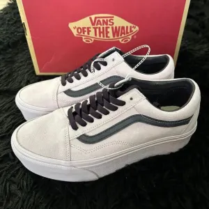 VANS old skool purple suede platform lace up shoes sneakers women's 8.5 new