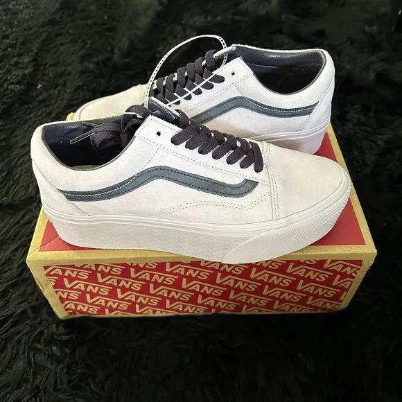 VANS old skool purple suede platform lace up shoes sneakers women's 8.5 new