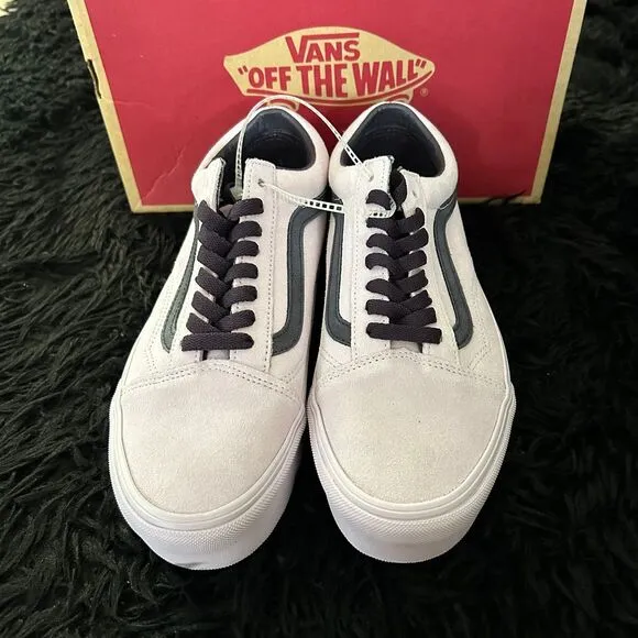 VANS old skool purple suede platform lace up shoes sneakers women's 8.5 new