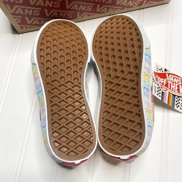 VANS Pride Classic Slip On Shoes (Youth Size 1) Rainbow LGBT