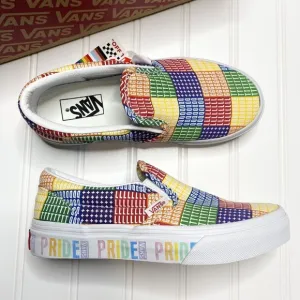 VANS Pride Classic Slip On Shoes (Youth Size 1) Rainbow LGBT