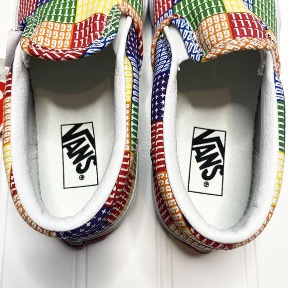 VANS Pride Classic Slip On Shoes (Youth Size 1) Rainbow LGBT