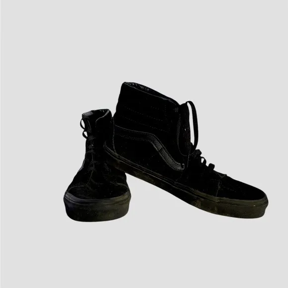 VANS SK8 BLACK SUEDE HIGHTOP TRAINERS. MENS 9.5