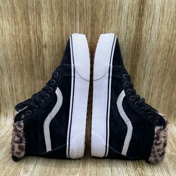 Vans Sk8-Hi Platform MTE Women's Size 8.5 All Weather Suede Black Sneakers Shoes