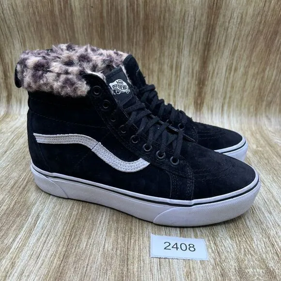 Vans Sk8-Hi Platform MTE Women's Size 8.5 All Weather Suede Black Sneakers Shoes