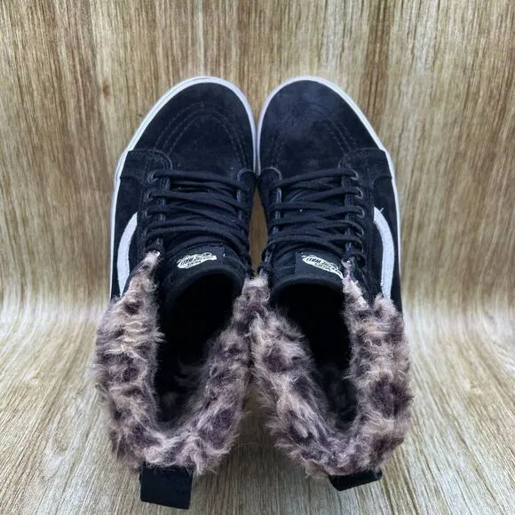 Vans Sk8-Hi Platform MTE Women's Size 8.5 All Weather Suede Black Sneakers Shoes
