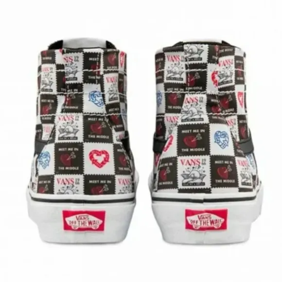 Vans SK8 Hi Tapered Love Letters Black/White  Classic Skate Shoes Women8.5 New