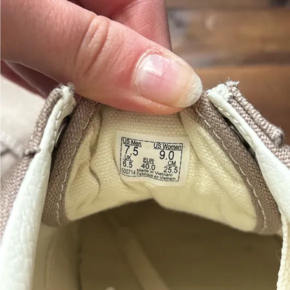 Vans Tan Platform Canvas Sneakers Size 9