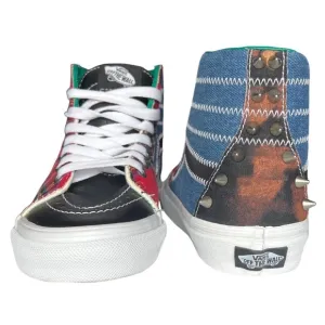 Vans Tartan Daze Sk8-Hi Studded Denim Plaid High Top Sneakers Women's 5 Shoes