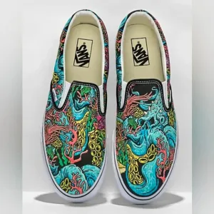 Vans Underwater Skate Classic Canvas Slip On Shoe Men 4 Women 5.5 VGUC