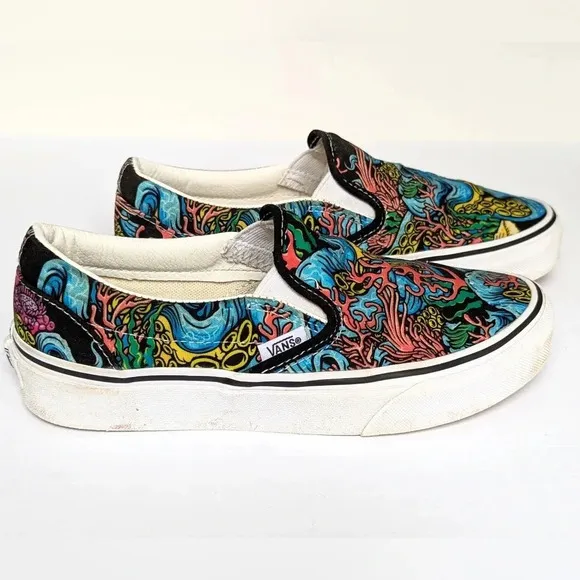 Vans Underwater Skate Classic Canvas Slip On Shoe Men 4 Women 5.5 VGUC