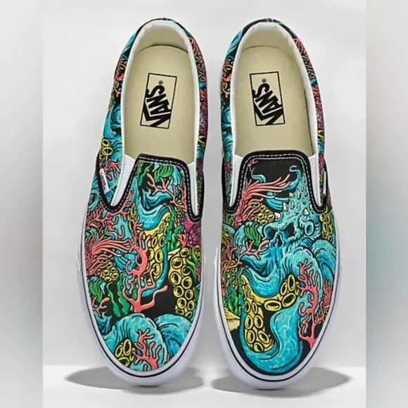 Vans Underwater Skate Classic Canvas Slip On Shoe Men 4 Women 5.5 VGUC