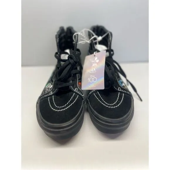 Vans X Disney 100 Year Villains Sk8-Hi Top Zip Shoes Sneakers Size 2.5 Kids