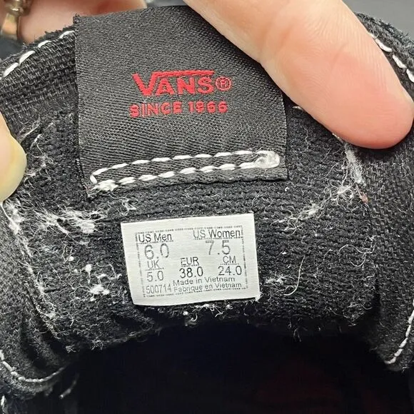 Vans X Stranger Things Sk8 Hi Sneakers Shoes M 6 W 7.5 Black Friends Don't Lie