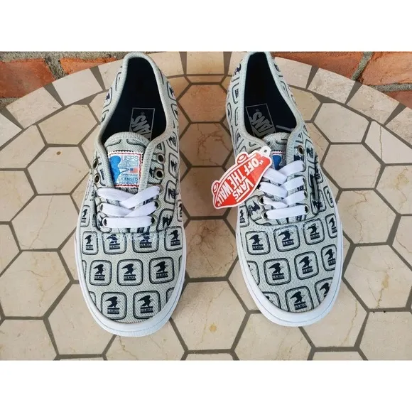 Vans x USPS Authentic Blue White Denim Shoes VN0A5KRDJZ8 RARE Men's Sz 8 Era