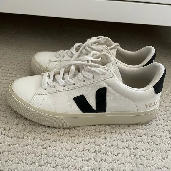 Veja Campo Tennis Shoes Size US 7 Black &amp; White