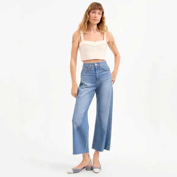 Veronica Beard Taylor Cropped High Rise Wide Leg in Enough Said NEW