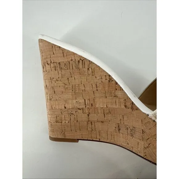 Veronica Beard Women's Size 10 White Dali Woven Wedge Sandals Shoes