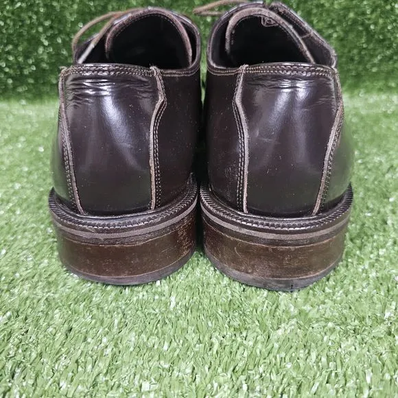 Versace V2 Classic Brown Square Toe‎ Oxford Plain Toe Mens Dress Shoes Size 9.5