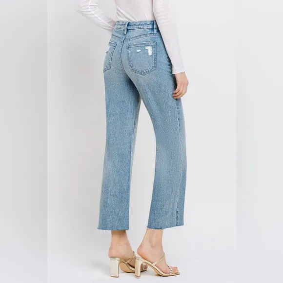 Vervet by Flying Monkey Mid Rise Crop Wide Leg Jeans