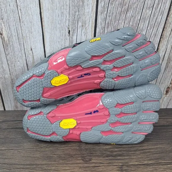 Vibram Fivefingers Seeya Toe Shoes Women's Sz 6.5-7 EU36 Black Gray Rose (NWOB)