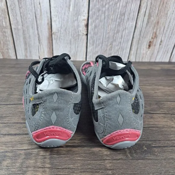 Vibram Fivefingers Seeya Toe Shoes Women's Sz 6.5-7 EU36 Black Gray Rose (NWOB)