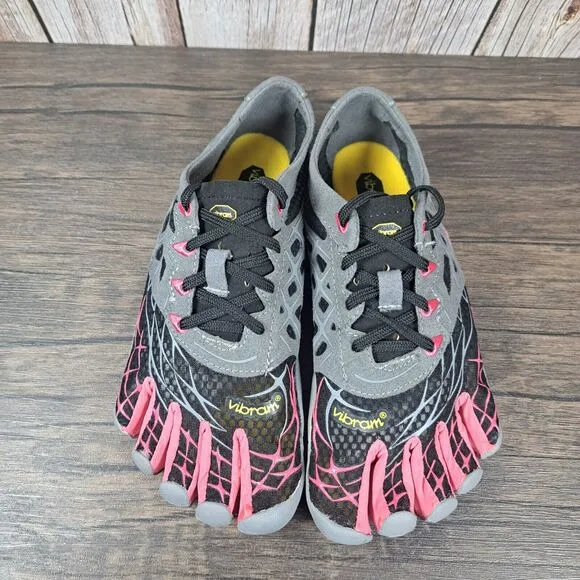 Vibram Fivefingers Seeya Toe Shoes Women's Sz 6.5-7 EU36 Black Gray Rose (NWOB)