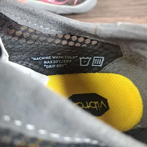 Vibram Fivefingers Seeya Toe Shoes Women's Sz 6.5-7 EU36 Black Gray Rose (NWOB)