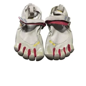 Vibram FiveFingers Toe Shoes Size 39 Beige &amp; Red Minimalist Trail Running Shoes