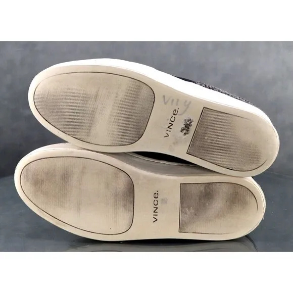Vince $180 Women's Platform Slip Ons Sneakers Shoes Size 7 Gray Black