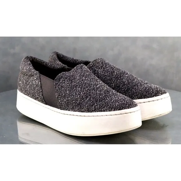 Vince $180 Women's Platform Slip Ons Sneakers Shoes Size 7 Gray Black