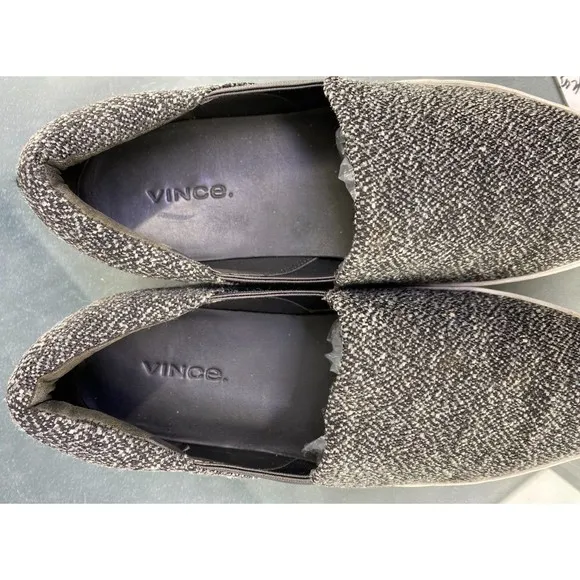 Vince $180 Women's Platform Slip Ons Sneakers Shoes Size 7 Gray Black