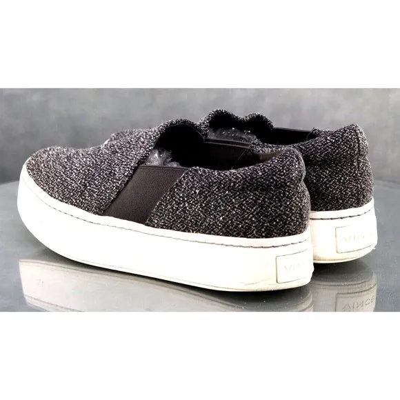 Vince $180 Women's Platform Slip Ons Sneakers Shoes Size 7 Gray Black