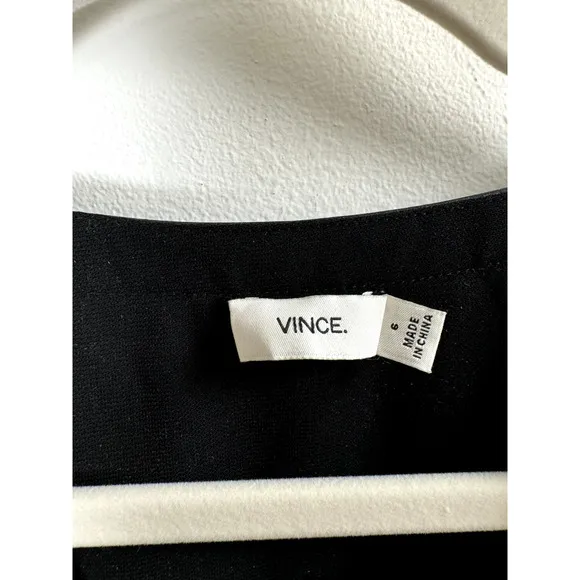 Vince. Black Modern Minimalist Old Money Quiet Luxury Designer Chic Sheath Dress