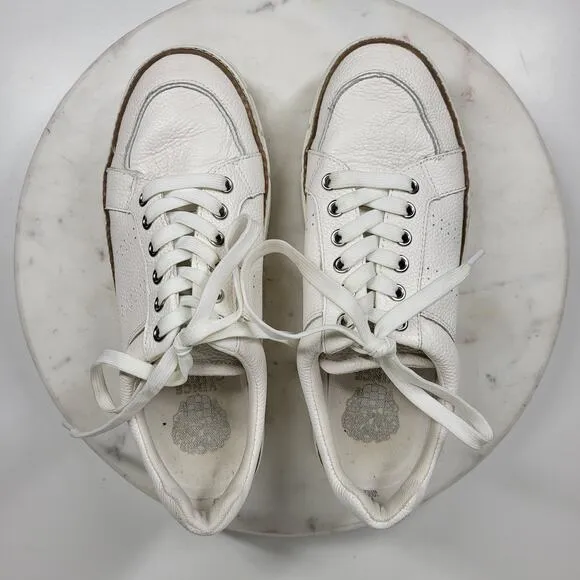 Vince Camuto Rezelli Platform Sneakers Womens 7.5 White Leather Lace-Up Shoes