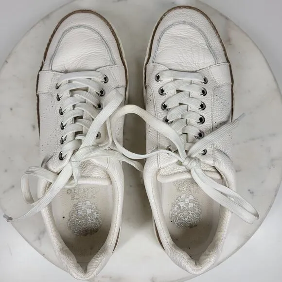 Vince Camuto Rezelli Platform Sneakers Womens 7.5 White Leather Lace-Up Shoes
