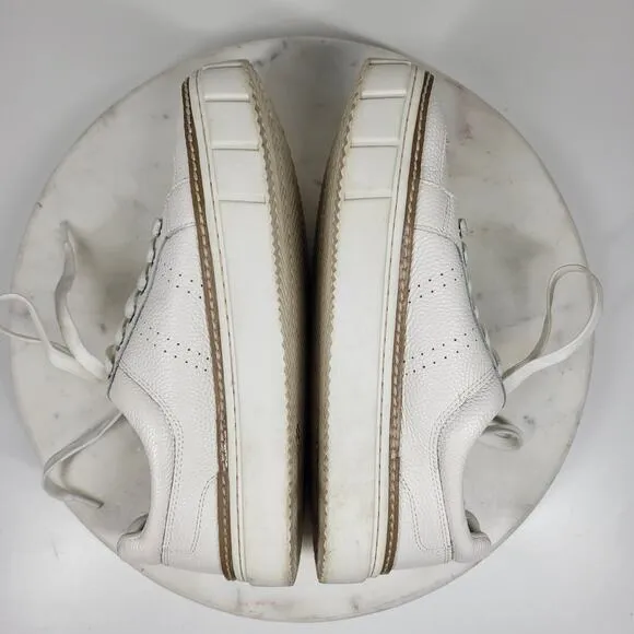 Vince Camuto Rezelli Platform Sneakers Womens 7.5 White Leather Lace-Up Shoes