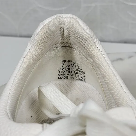 Vince Camuto Rezelli Platform Sneakers Womens 7.5 White Leather Lace-Up Shoes